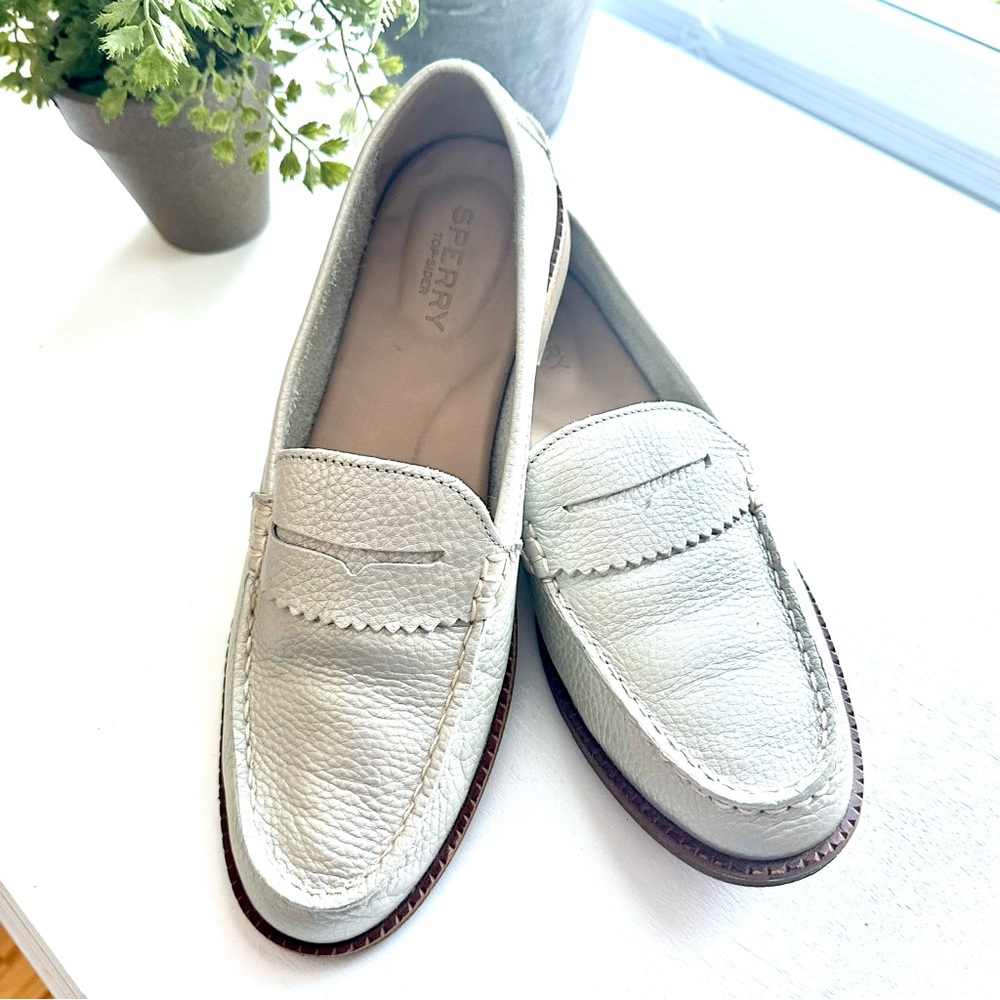 SPERRY TOP SIDER Seaport Penny Pearlized Loafer Gold Leather Size 7.5 STS82851
